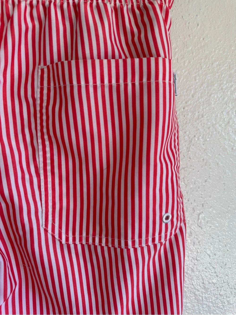 Maamgic Red and White Striped Swim Trunks Kids Size 8